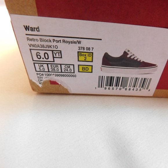 VANS Ward Suede/Canvas Port Royale /White Youth Kids Sneakers Size 6 New in Box - Picture 3 of 8